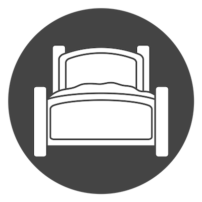 fun facts about me icon, bed