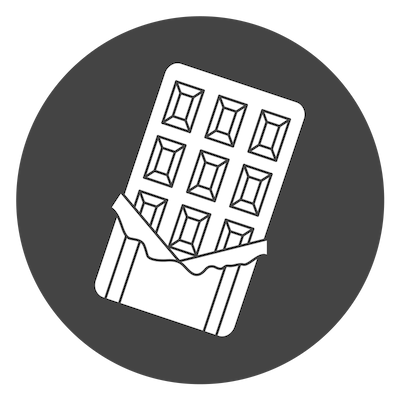 fun facts about me icon, chocolate bar