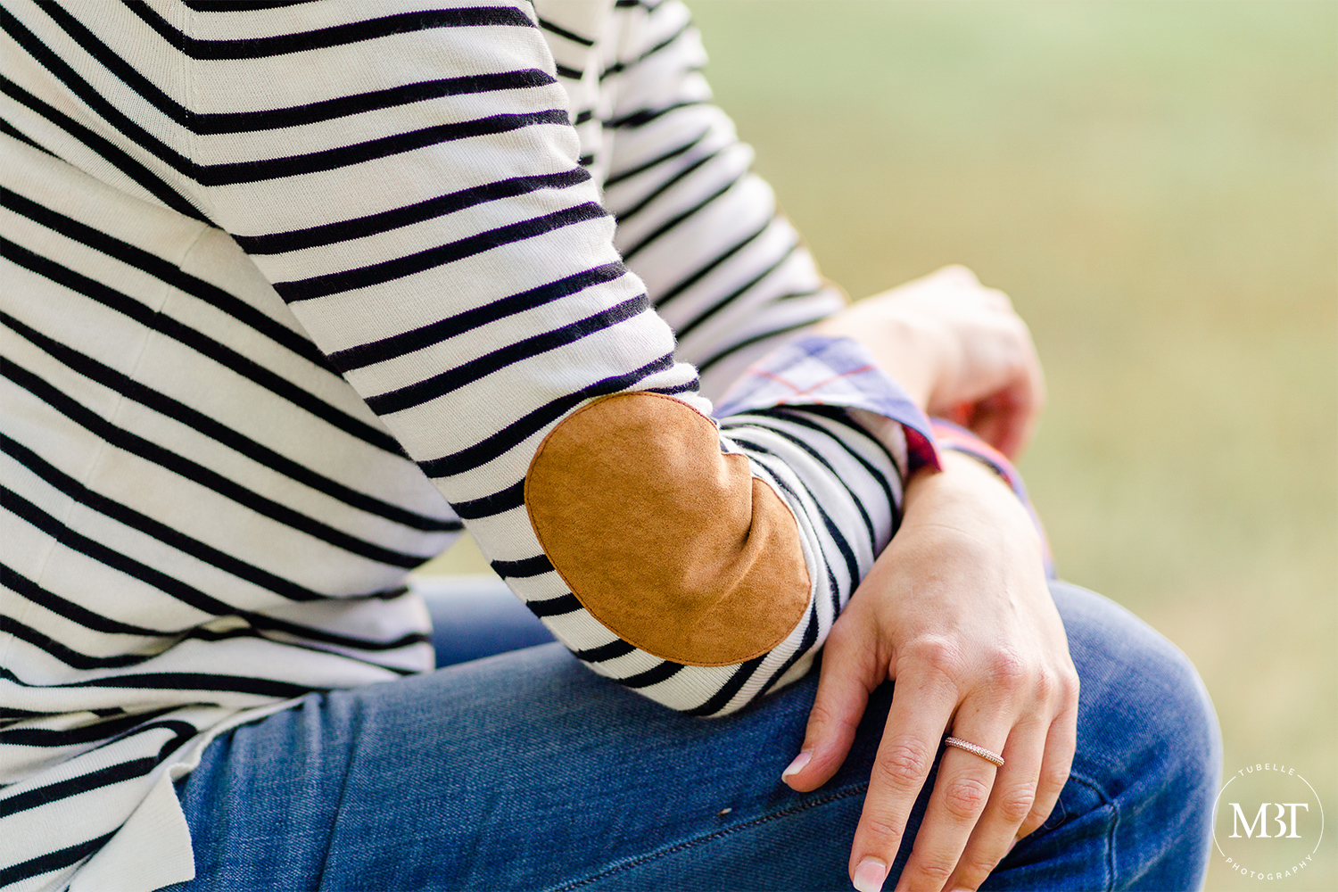 lifestyle session - detail of the striped sweater, taken in Alexandria, Virginia by a Washington, DC lifestyle photographer