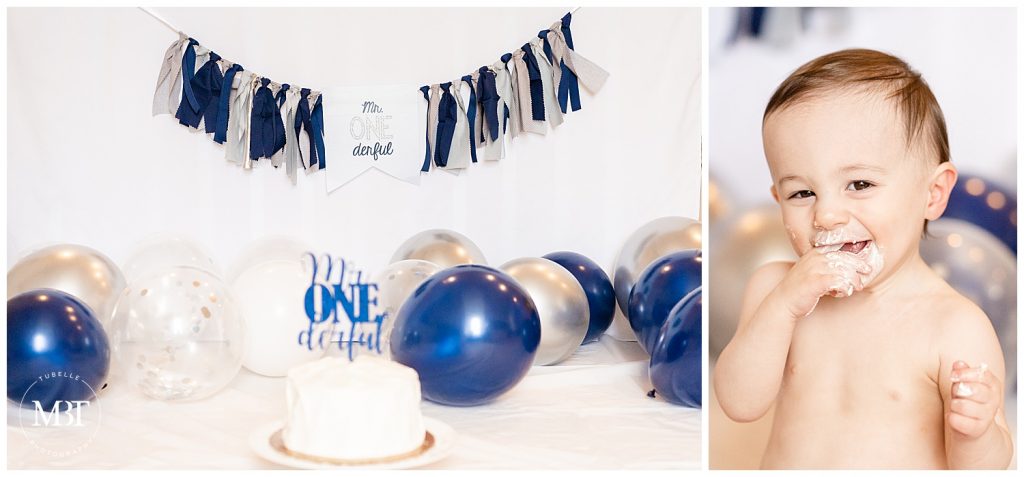 cake smash session in Fairfax, Virginia by a Northern Virginia cake smash Photographer