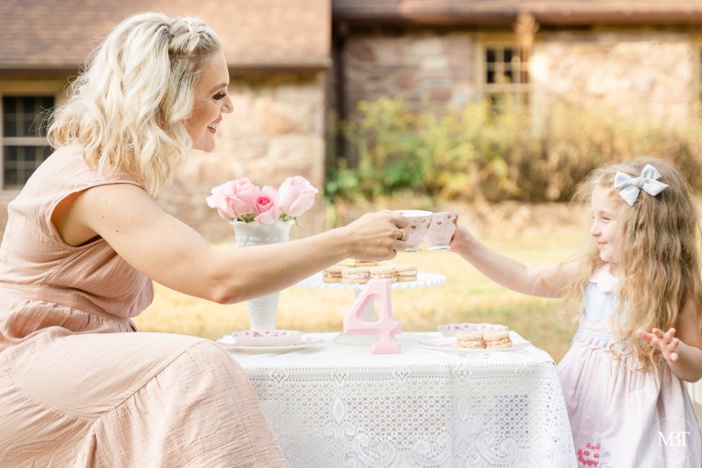 mom & daughter on a tea party in Chantilly, Virginia taken by a NoVa family photographer