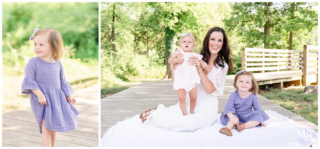 portrait of mom with her kids during their family session at The Barn at One Loudoun in Ashburn, Virginia, taken by TuBelle Photography, a Northern Virginia family photographer