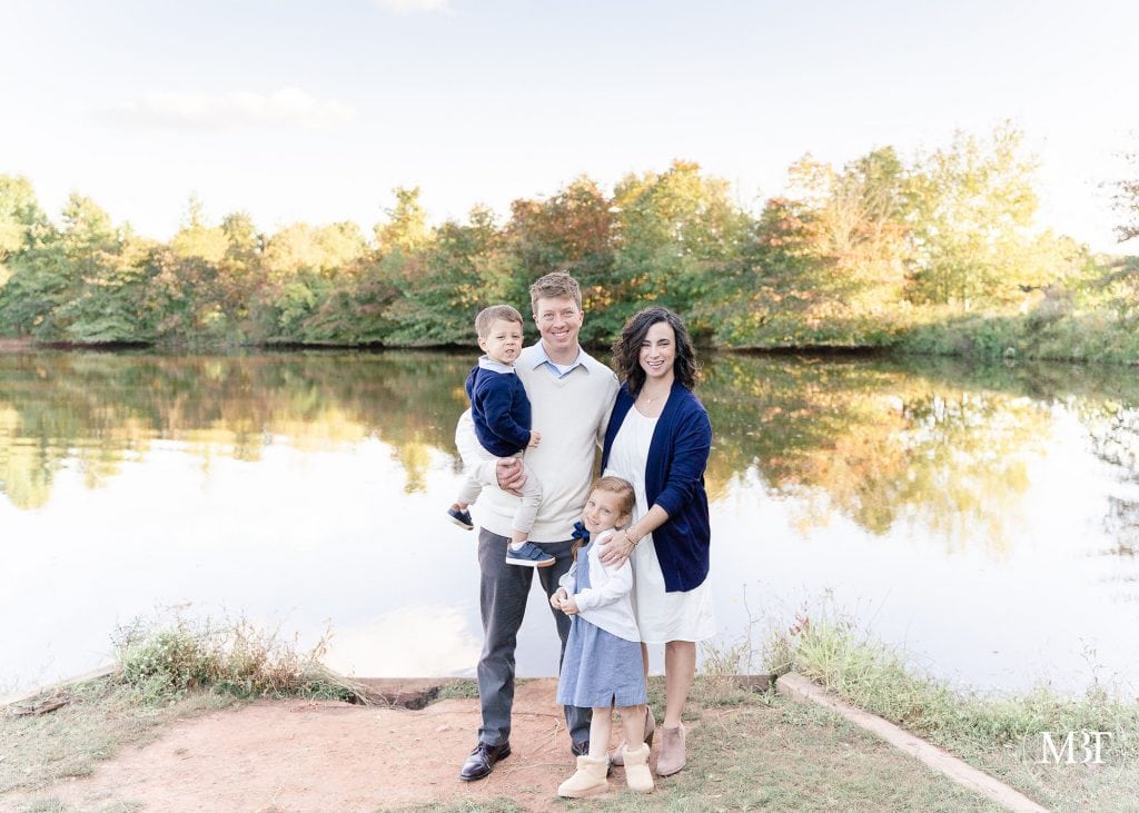 family of 4 taken during their family session at Claude Moore Park, taken by TuBelle Photography, a Northern Virginia family photographer