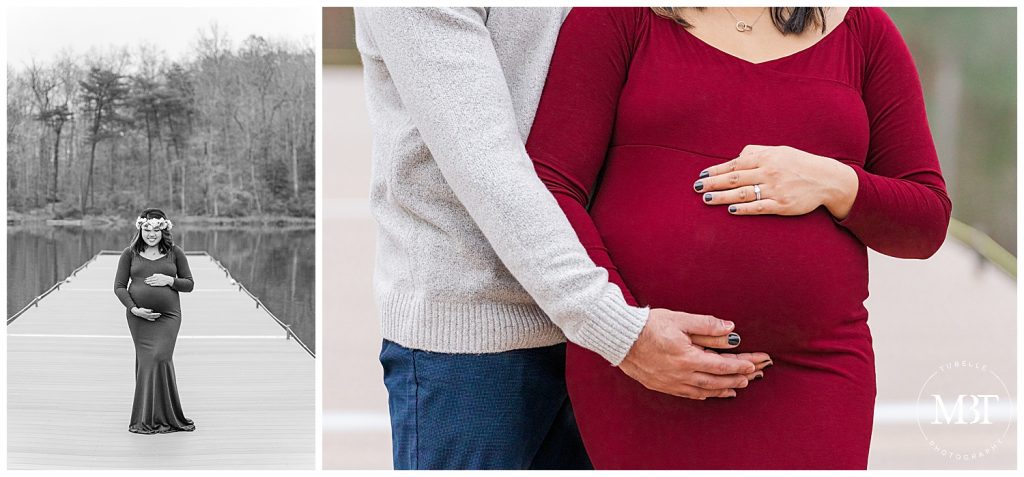 expecting couple during their maternity portraits at Lake Ridge Marina in Woodbridge, Virginia taken by TuBelle Photography, a Prince William County maternity photographer