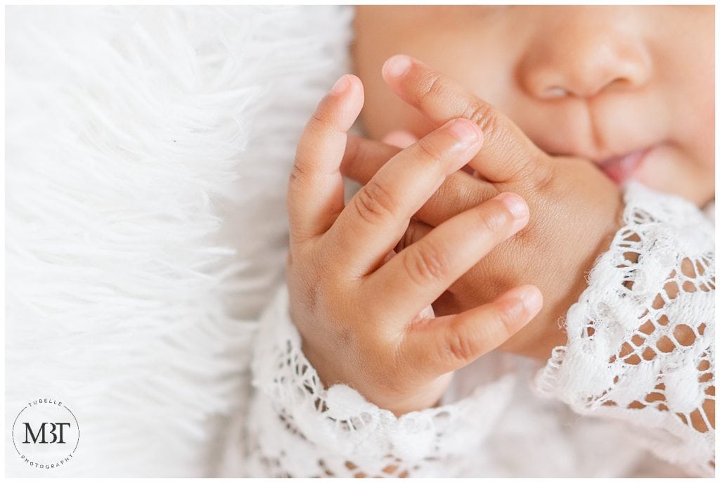 baby hands taken during baby milestone session in Woodbridge, Virginia taken by TuBelle Photography, a Prince William County milestone photographer
