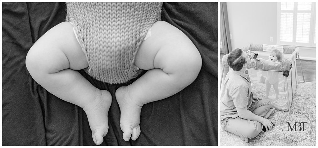 dad & kids during their lifestyle newborn session taken in Bristow, Virginia taken by TuBelle Photography, a Prince William County newborn photographer
