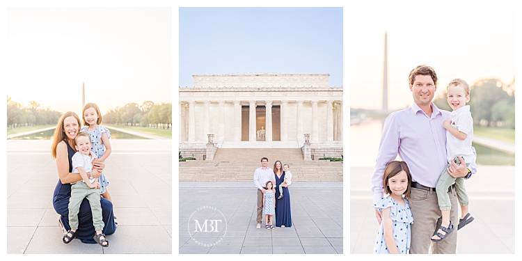 Washington Monument Family Session of Mom Dad and siblings taken by Washington DC Photographer TuBelle Photography