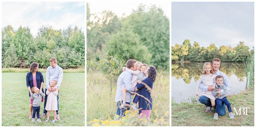 family of 4 at Claude Moore Park in Sterling, Virginia, taken during their family photos by TuBelle Photography, a Northern VA family photographer