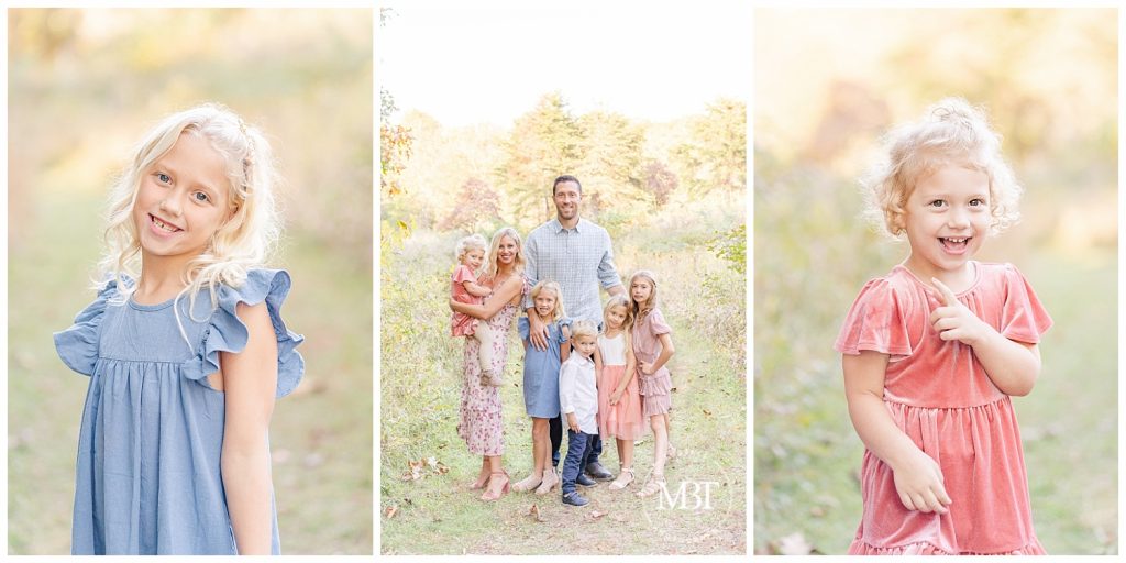 Four daughters and son huddle around Mom and Dad at their fall minis taken by TuBelle Photography, a DMV Photographer.
